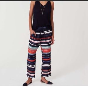 NWOT Loft Striped Fluid Drawstring Pants Size Med